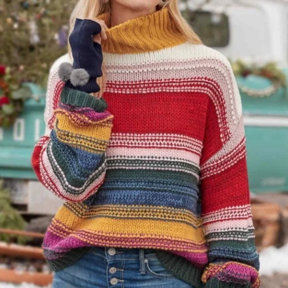 Sundance Size S Color Vibes Striped Chunky Knit M… - image 1